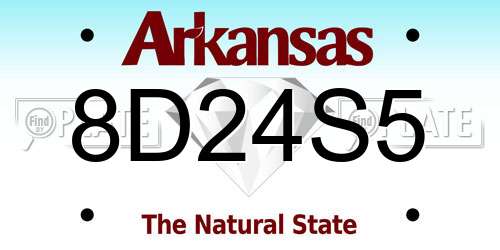 8D24S5 Arkansas License Plate