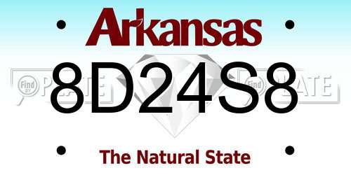 8D24S8 Arkansas License Plate