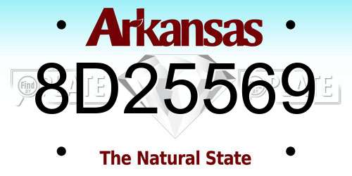 8D25569 Arkansas License Plate