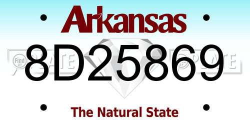 8D25869 Arkansas License Plate