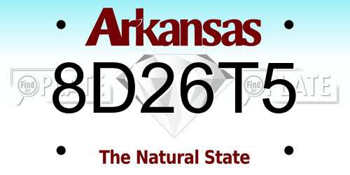 8D26T5 Arkansas License Plate