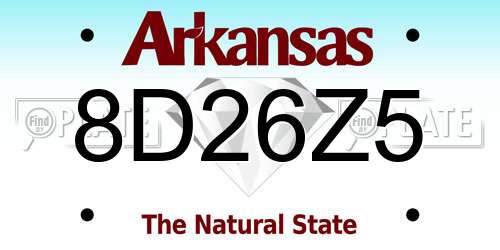 8D26Z5 Arkansas License Plate