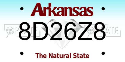 8D26Z8 Arkansas License Plate