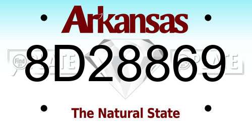8D28869 Arkansas License Plate
