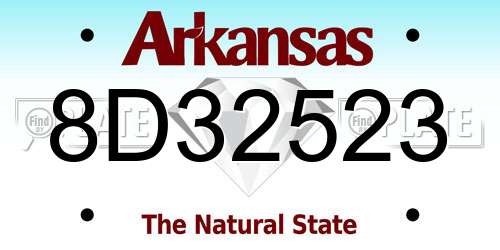 8D32523 Arkansas License Plate