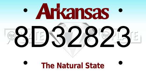 8D32823 Arkansas License Plate