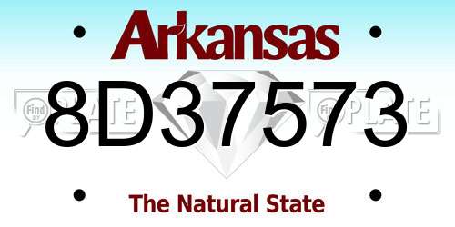 8D37573 Arkansas License Plate