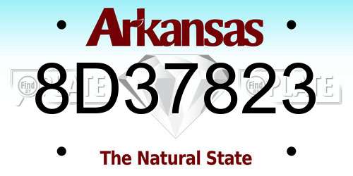 8D37823 Arkansas License Plate