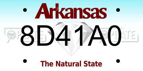 8D41A0 Arkansas License Plate