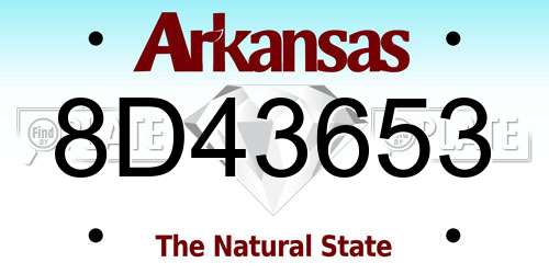 8D43653 Arkansas License Plate