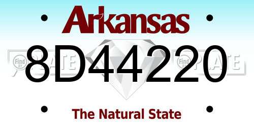 8D44220 Arkansas License Plate