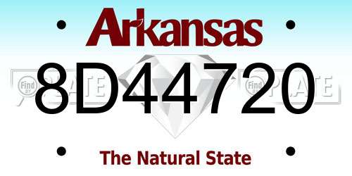 8D44720 Arkansas License Plate