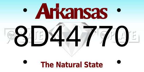 8D44770 Arkansas License Plate