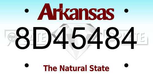 8D45484 Arkansas License Plate
