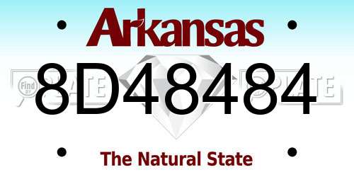 8D48484 Arkansas License Plate