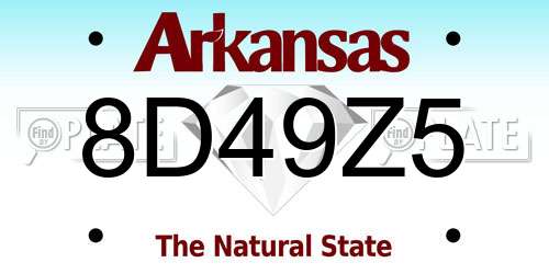 8D49Z5 Arkansas License Plate