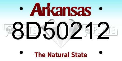 8D50212 Arkansas License Plate