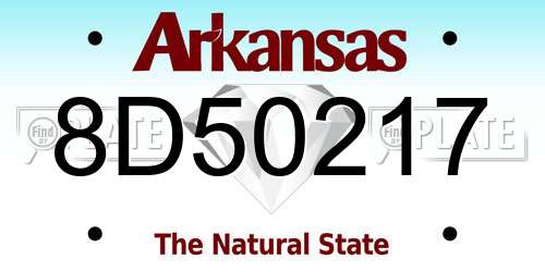 8D50217 Arkansas License Plate