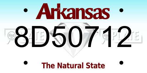 8D50712 Arkansas License Plate