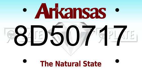 8D50717 Arkansas License Plate