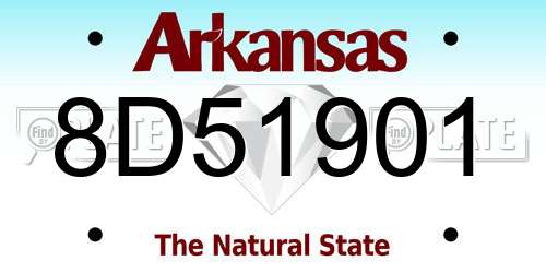 8D51901 Arkansas License Plate