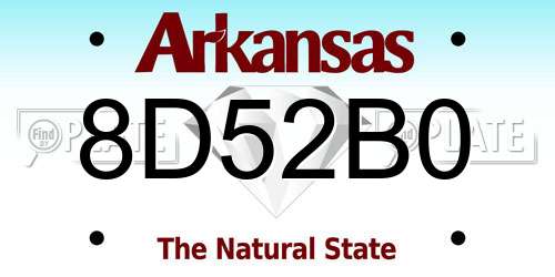 8D52B0 Arkansas License Plate