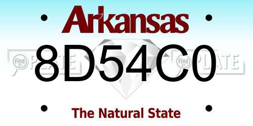 8D54C0 Arkansas License Plate