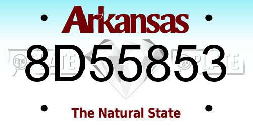 8D55853 Arkansas License Plate