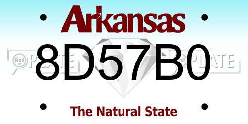 8D57B0 Arkansas License Plate