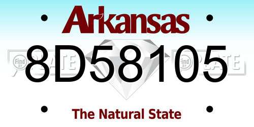 8D58105 Arkansas License Plate