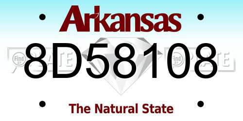 8D58108 Arkansas License Plate