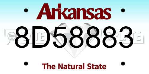8D58883 Arkansas License Plate