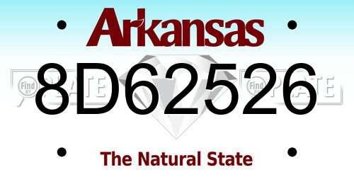 8D62526 Arkansas License Plate