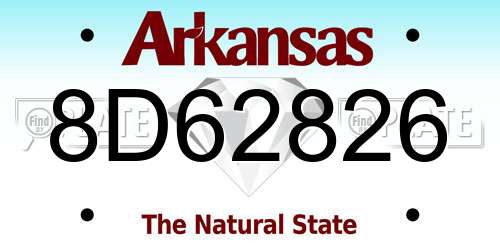 8D62826 Arkansas License Plate
