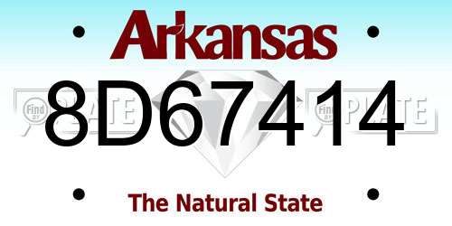 8D67414 Arkansas License Plate