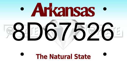 8D67526 Arkansas License Plate