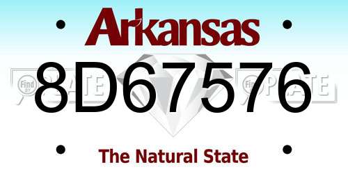8D67576 Arkansas License Plate