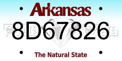8D67826 Arkansas License Plate