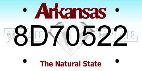 8D70522 Arkansas License Plate
