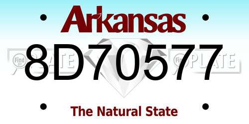 8D70577 Arkansas License Plate