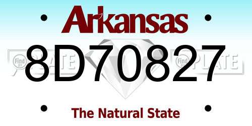 8D70827 Arkansas License Plate