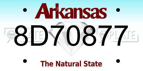 8D70877 Arkansas License Plate