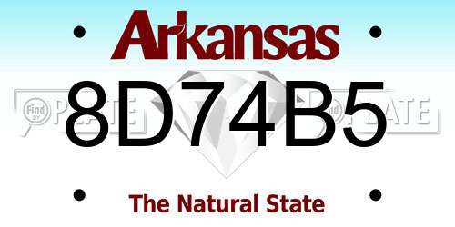 8D74B5 Arkansas License Plate