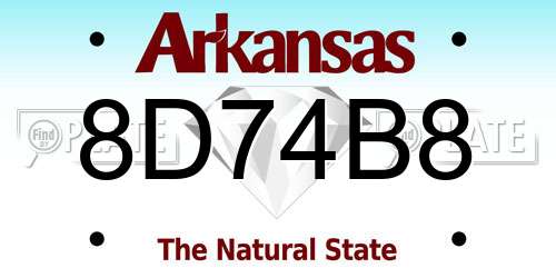 8D74B8 Arkansas License Plate