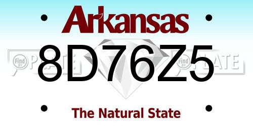 8D76Z5 Arkansas License Plate