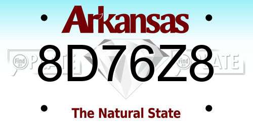 8D76Z8 Arkansas License Plate