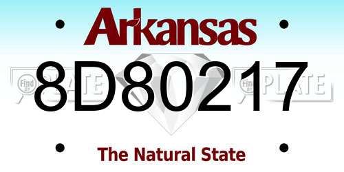 8D80217 Arkansas License Plate