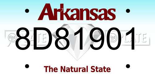 8D81901 Arkansas License Plate