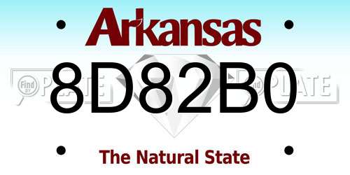 8D82B0 Arkansas License Plate