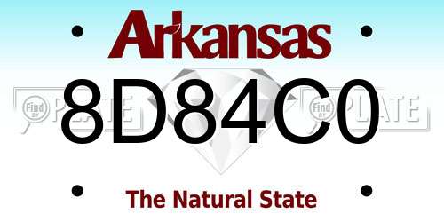 8D84C0 Arkansas License Plate